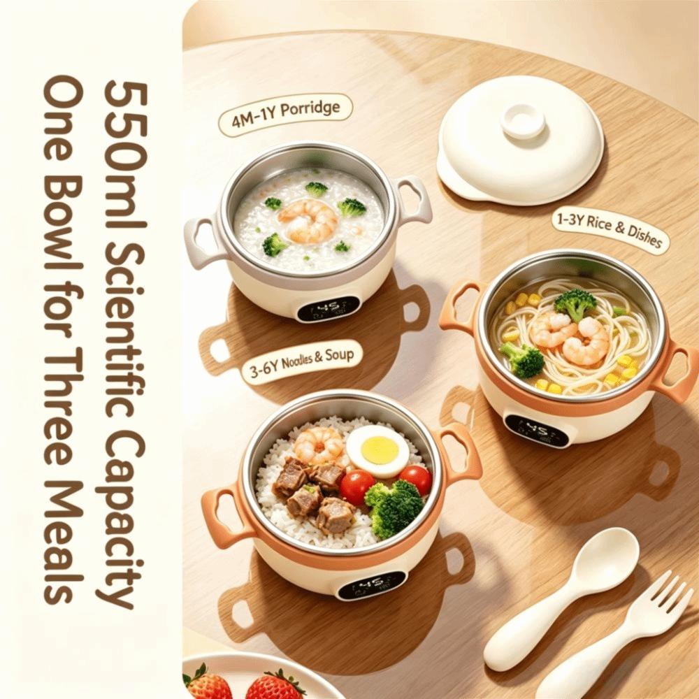 Type-C Fast Charging Baby Feeding Bowl Stainless Steel Tableware  Baby Food Storage & Heating