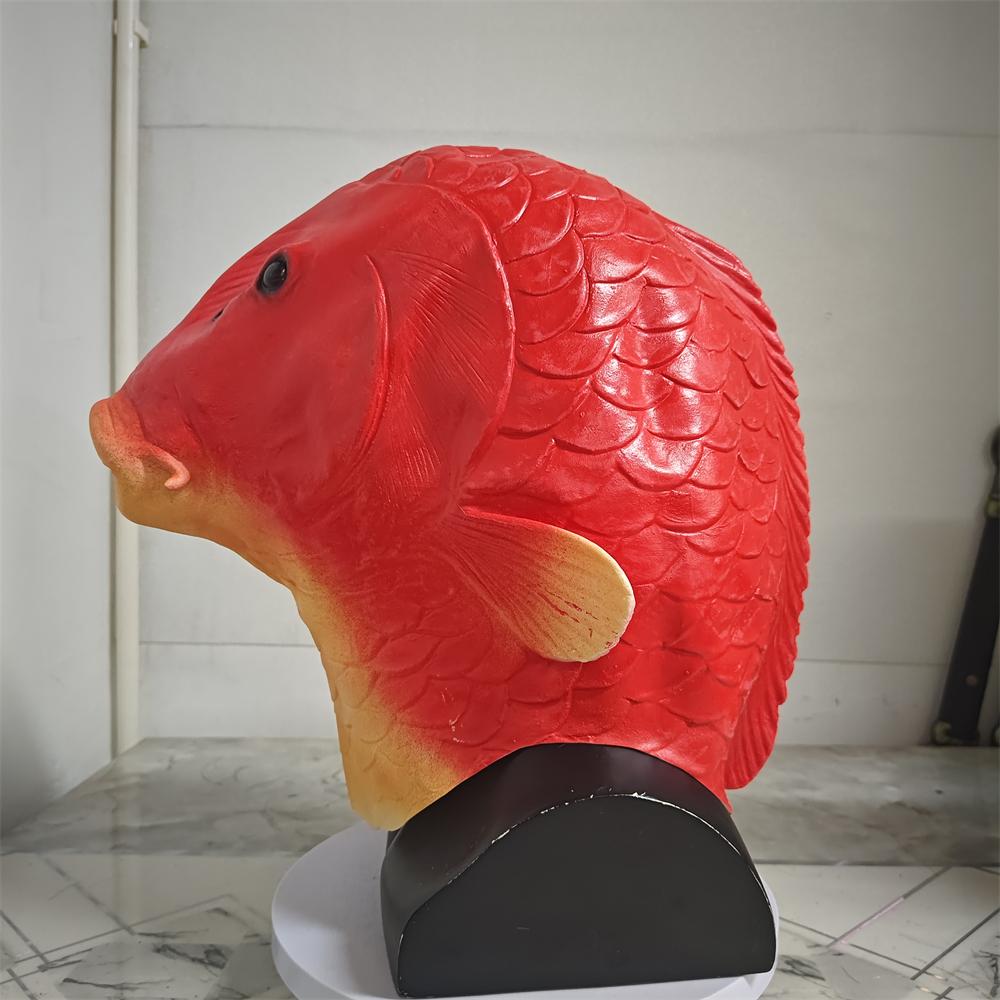 Маска Голова Рыбы Смешное Животное Маска Черного Карпа Для Хэллоуина Вечеринки по случаю Дня Рождения Анимал Косплей Головной Убор Реквизит для Розыгрыша Рыбные Латексные Маски