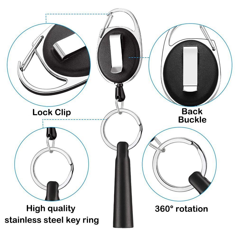 Elastic Pen Pull Holder Reel Retractable Pen Case Anti Lost Rope Pen Clip Carpenters