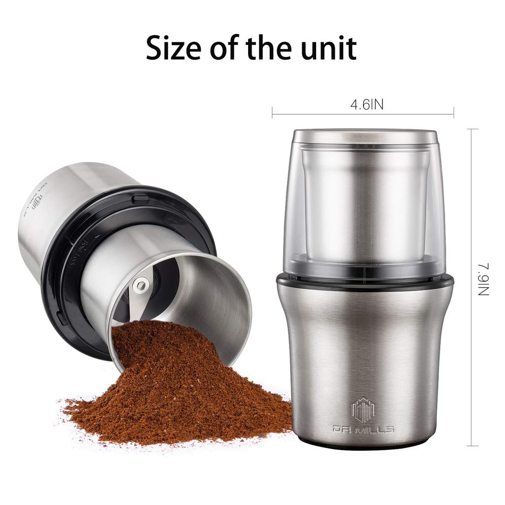 DR MILLS DM-7412M Electric Dry Spice & Coffee Grinder, Grinder & Chopper, Removable Cup, Do Not Wash, Both Blade and Cup Made of SUS304 Stainless