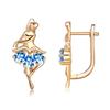 Copper Drop-shaped Blue Ballerina Ear Clips To Girlfriend