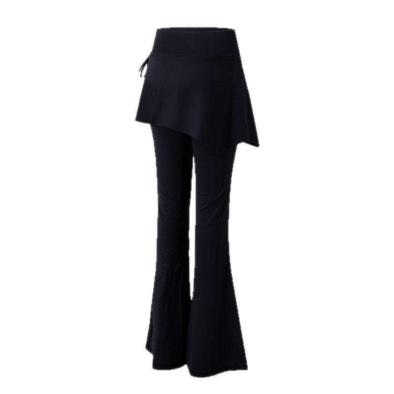 Женские расклешенные штаны для йоги с высокой талией и завязками по бокам