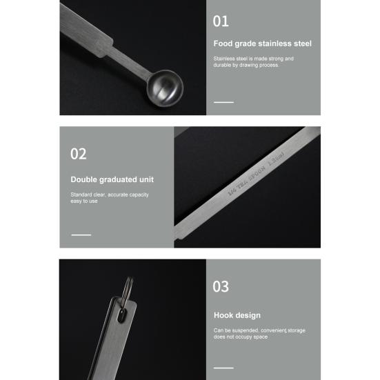1 шт./1 комплект, ложка для кофейных зерен, двойная шкала, устойчивая к коррозии, ложка для сухого молока из нержавеющей стали