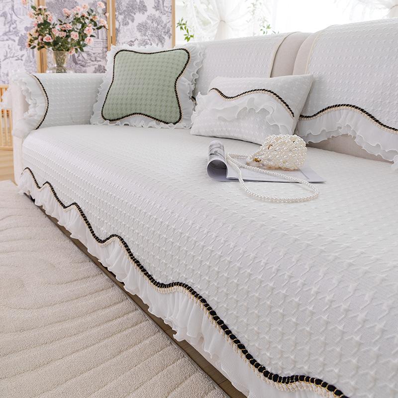 Cream Wind Simple Cool Sofa Cushion Living Room One-Piece Combination Sofa Seat Cushion Summer Sofa Cushion Seat Cover Towel