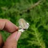 925 Sterling Silver Oval Natural Golden Rutile Stackable Bezel Wife Ring Jewelry