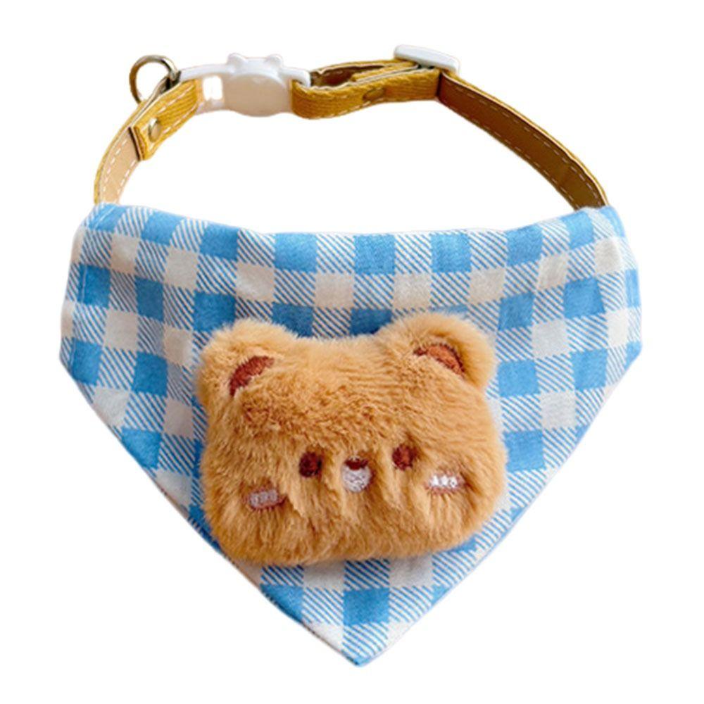 Fashion Plaid Pattern Dog Drool Bib Cute Dog Accessories Pet Triangle Bib Adjustable Small Dog Scarf Cat