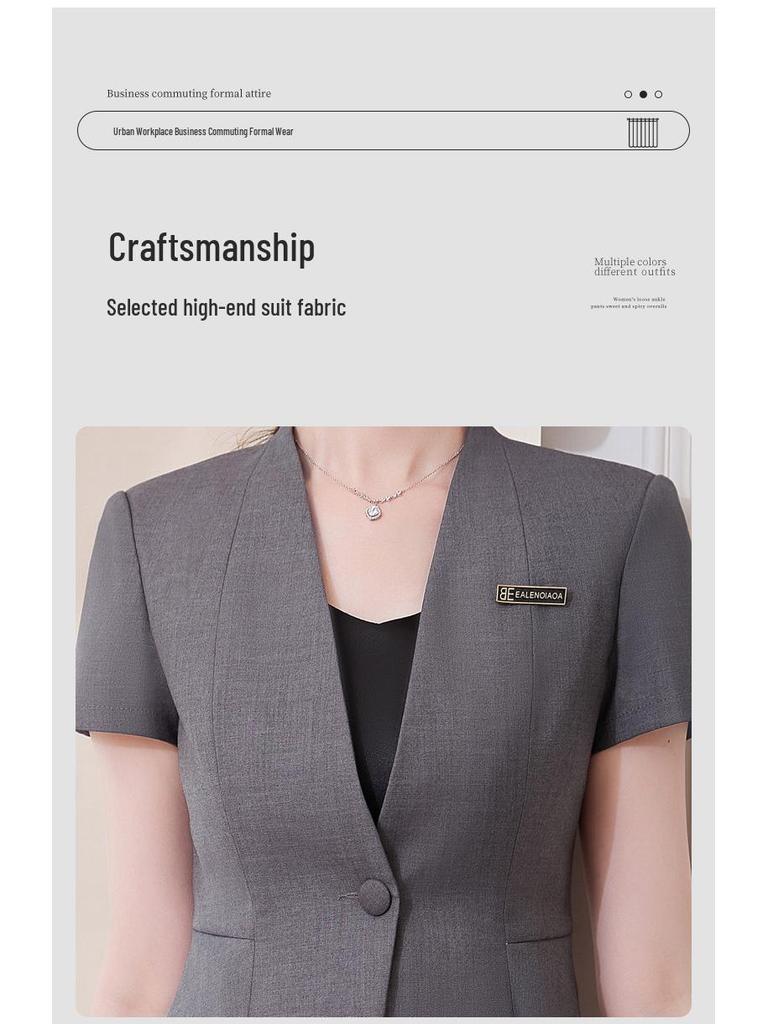 Женский летний профессиональный костюм: Элегантная, Легкая Рабочая Одежда для Менеджеров Отеля и Ювелирного Магазина