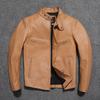 Men Motor Riker Leather Jacket.sales Young Fashion Cowhide Coat.short Slim Fit Real Leather Clothes