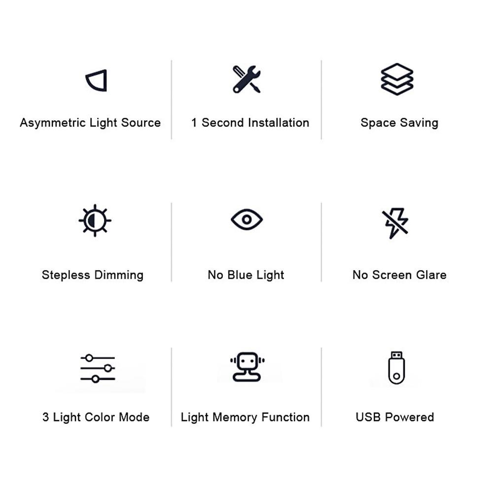 Светодиодная панель для ПК Компьютерный монитор Настольная лампа для чтения Экранная панель Световая панель для офиса