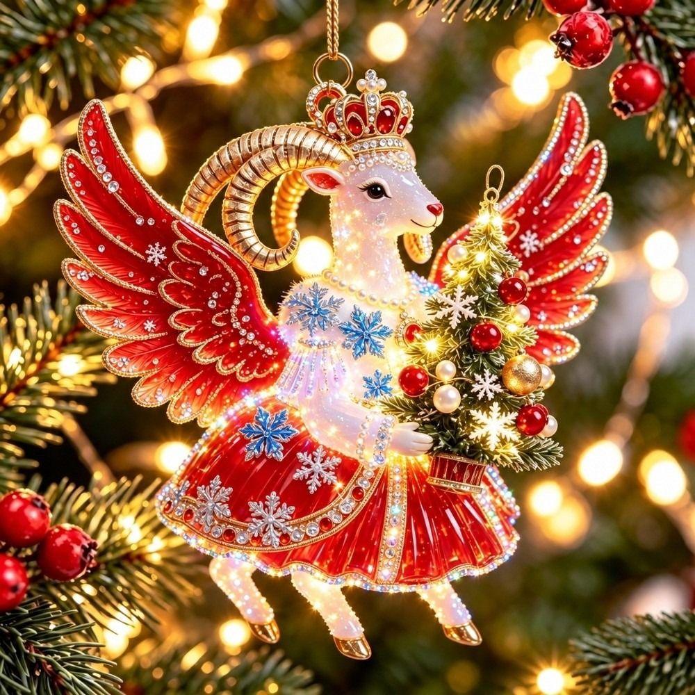 Acrylic Acrylic Pendant Lightweight Lamb Hanging Decor Christmas New Year Decoration