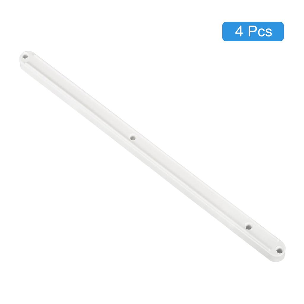 Uxcell Drawer Slide Set of 4 300mm Plastic Drawer Rails for Cabinet Drawer Bedside Table Wardrobe Dresser Side Mount Grooved Guide Rail - (White)