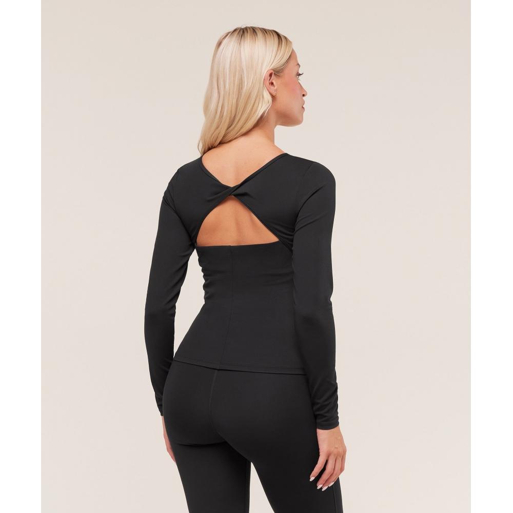 Gymshark Twist Back Long Sleeve Top Black B5c2e Bb2j
