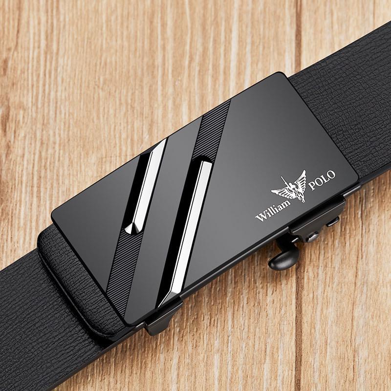 Мужской ремень из натуральной кожи Emperor Paul с автоматической пряжкой - Молодежный минималистичный дизайн