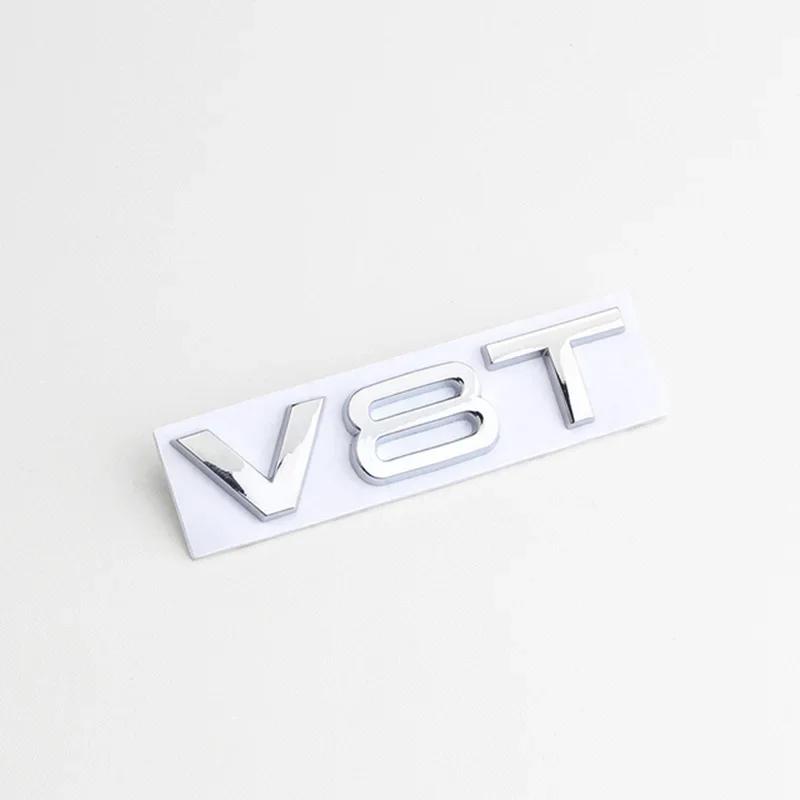 3D Metal Car Fender Side Emblem V6T V8T Logo For f2 S4 A4 B7 V6T Sticker A6 Golf 4 C7 SQ7 Q8 R8 S8 RS8 V8T Badge Accessories