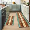 Simple Black Background Kitchen Sketch Floor Mat Set Durable Thin Waterproof Long Carpet Kitchen Home Decor