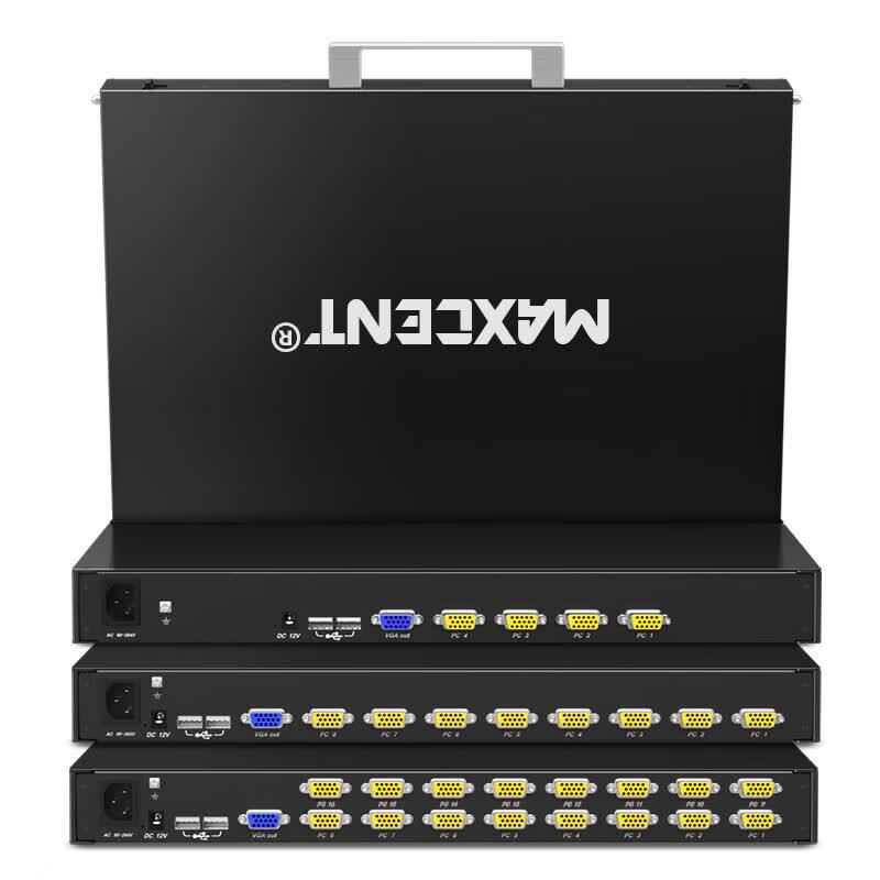Maisent 4-Port 18.5-inch Rackmount KVM Switch with LCD Display