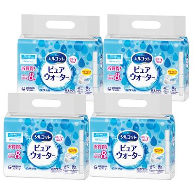 Влажные салфетки Silcot Pure Water Pure Water Type Refill 1856 листов Листы x 8 штук x Unicharm 99% Non-Alcohol (58 4) [Кейс Продукт]