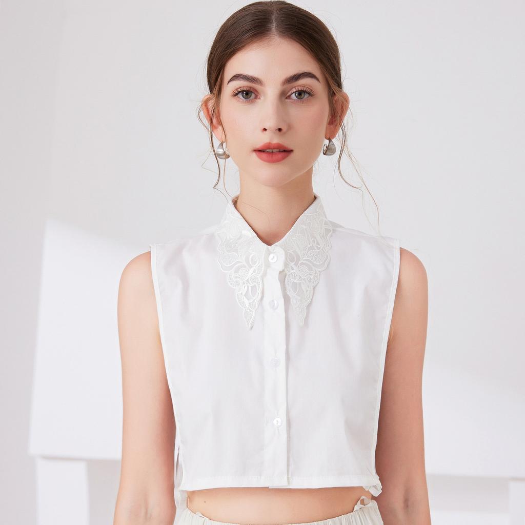 Vintage Lapel Fake Collar Female Detachable Shirt False Collar for Women Blouse Sweater Lapel Top Clothing Accessories