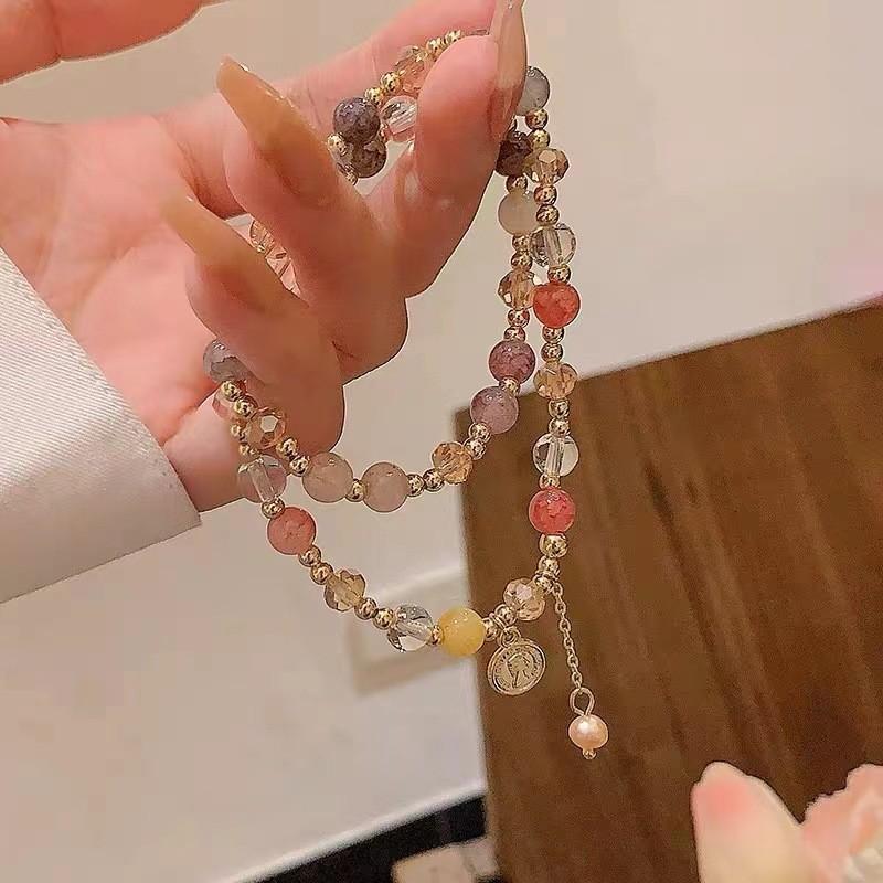 Double Artistic Layer Pearl Bracelet Elegant Handmade Jewelry For Spring 2024