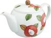 Hasami Ware Teapot with Round Camellia Pattern (Super Stainless Steel with Tea Strainer), 725ml Capacity, Made in Japan, Product Number 60184