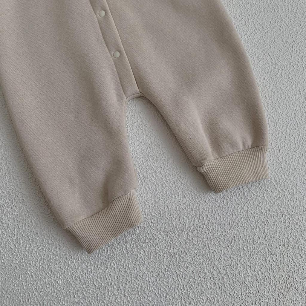 2023 Утепленный флисовый детский комбинезон - Осенне-зимний ромпер 'Маленький медвежонок' для мальчиков и девочек