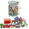 Набор деревянной железной дороги и фермы из 88 деталей для детей, развивающая игрушка для возраста 3+