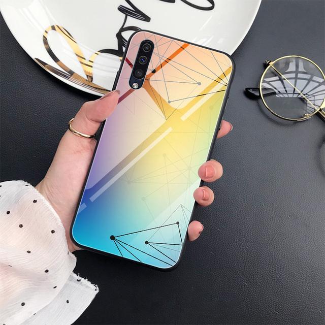 Роскошный чехол с геометрическим узором для Samsung Galaxy A52 A70 A71 A73 A53 A13 5g A03 A72 A22 A21s A03 Core A42, чехол из закаленного стекла Capinha