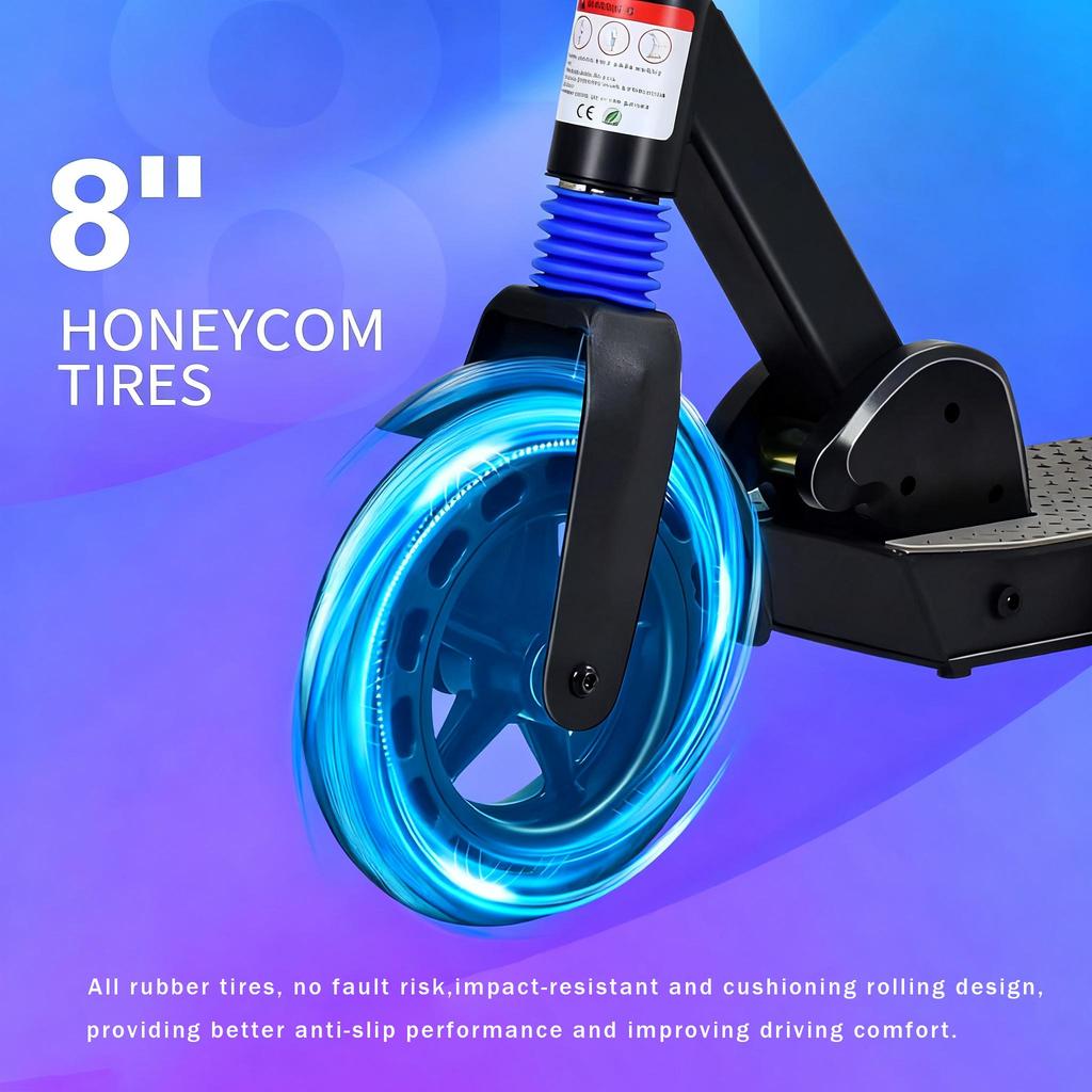 Детский электрический самокат 8-16 лет, складной со светодиодным дисплеем, регулируемая скорость/высота, запас хода 20 км, макс. скорость 20 км/ч