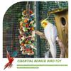 Blocks Bird Bite Toy Handmade Wooden Parrot Cage Bite Toy With Top Hook Soothing Pet Chewing Toy Decorative Bird Cage Supplies