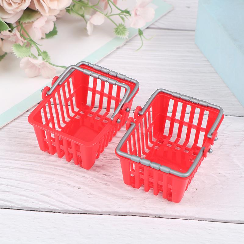 Shopping Basket Toys Kids Mini Supermarket Shopping Hand Basket Model Doll House