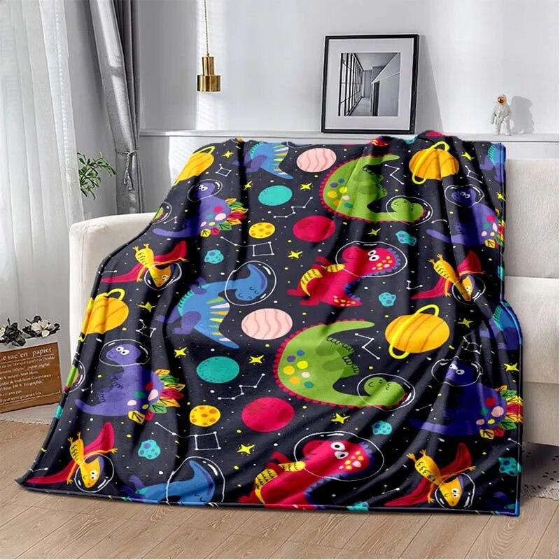 Фланелевое одеяло с 3D принтом космических животных, универсальное праздничное подарочное одеяло, теплые и мягкие одеяла на все сезоны