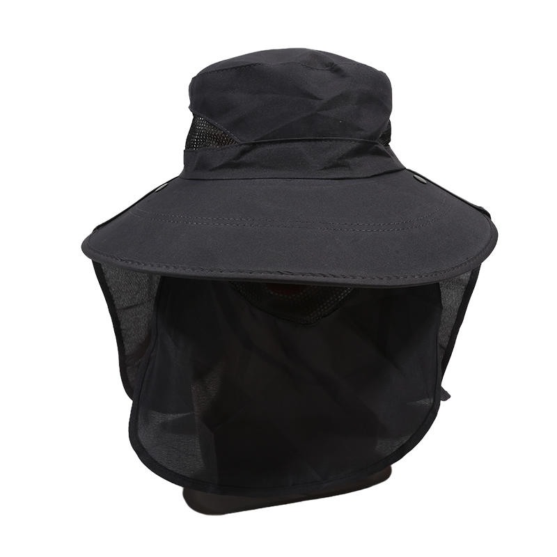 Outdoor Fisherman Hat Wide Brim Bucket Hat with Neck Cover Men Summer Breathable Mesh Sun Protection Visor Anti UV Cap Unisex