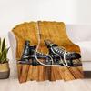 Hockey Equipment On Wooden Floor Blankets are suitable for living rooms, bedrooms, camping, and other places, making them an ideal choice for gifts.