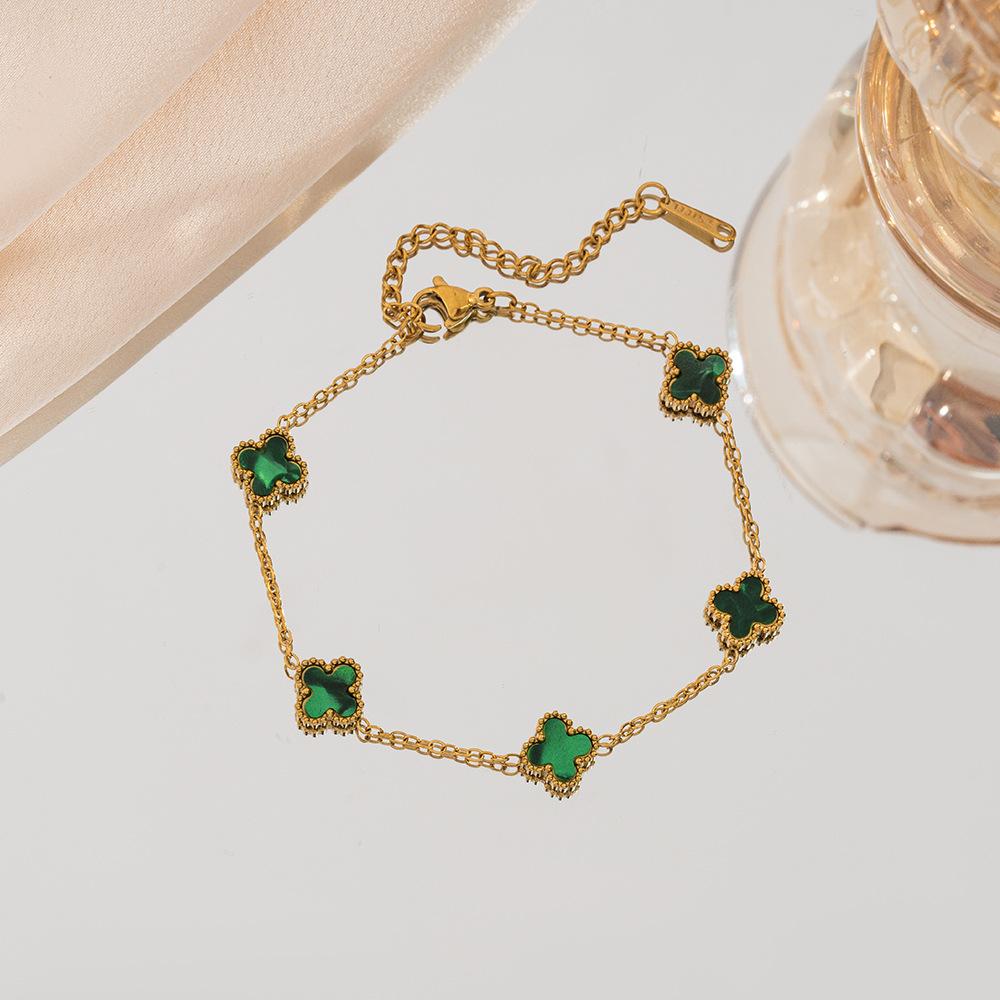 Браслет «Четырехлистный клевер» 9 мм — Роскошное и высококлассное женское ювелирное изделие, которое не потускнеет. Уникальный и минималистичный браслет-манжета.