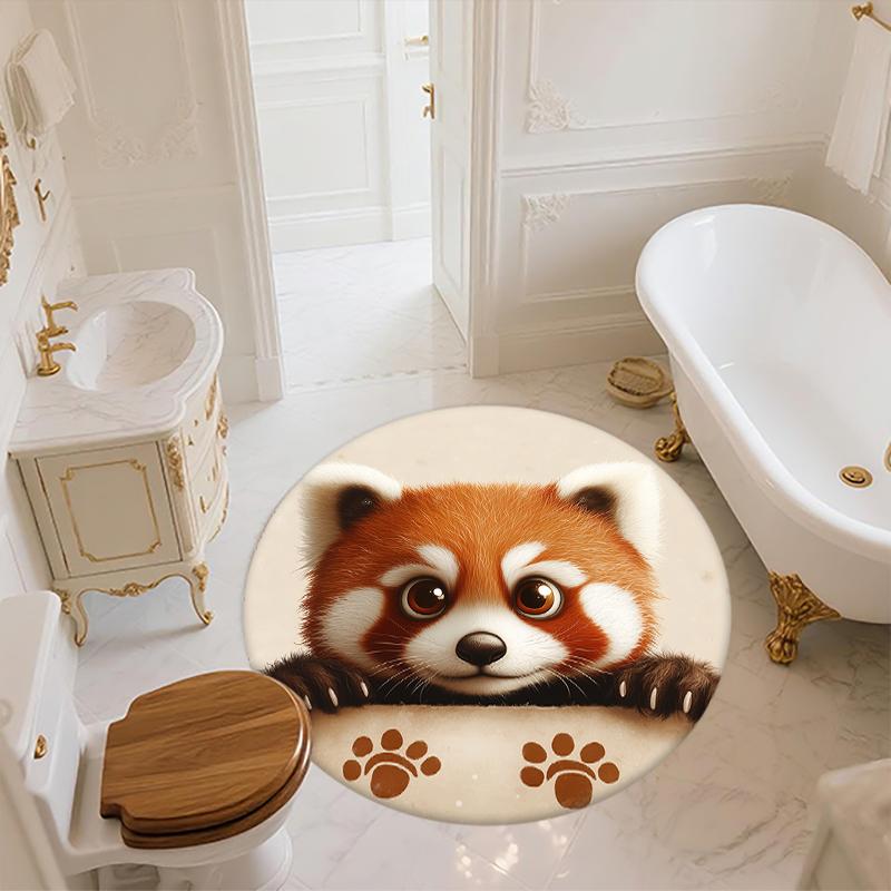Круглый ковер с узором Красная панда, Ковер для гостиной, спальни, дивана, игровой комнаты, Нескользящий коврик для пола, Праздничные и Подарок на день рождения