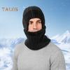 3Pcs/Set Unisex Hat Scarf Gloves Set Ear Flap Design Solid Color Beanie Hat Thermal Plush Lining Neck Warmer Touch Screen Gloves Set