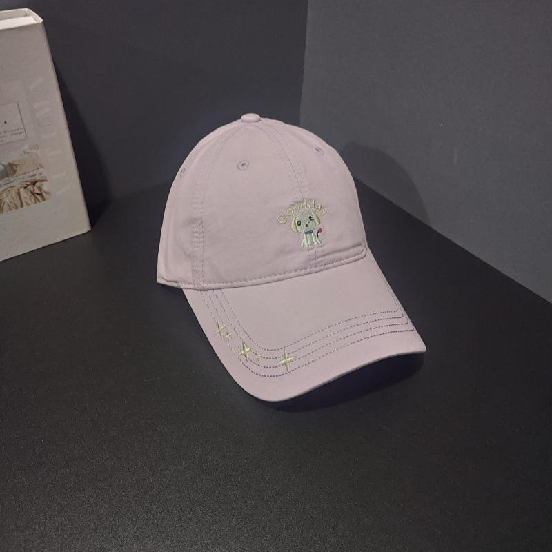 Cartoon embroidery age-reducing sweet girl dopamine wears a baseball cap to show her face, cute puppy peaked cap children