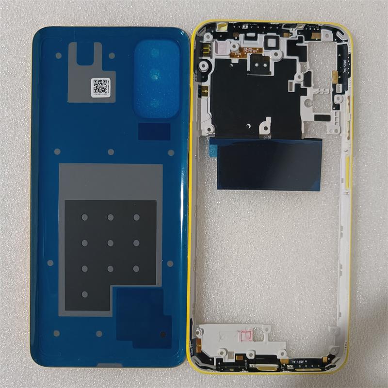 For Xiaomi Poco M3 Pro 5G M2103K19PG M2103K19PI Phone Housing Middle Frame+Battery Back Cover Case Repair Parts
