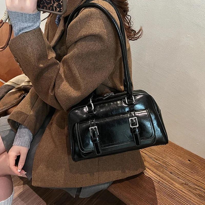Винтажные Люксовые Женские Сумки из Искусственной Кожи Fashi Коммут Женские Деловые Сумки Через Плечо Сумка Под Мышку Женская Большая Сумка-Тоут