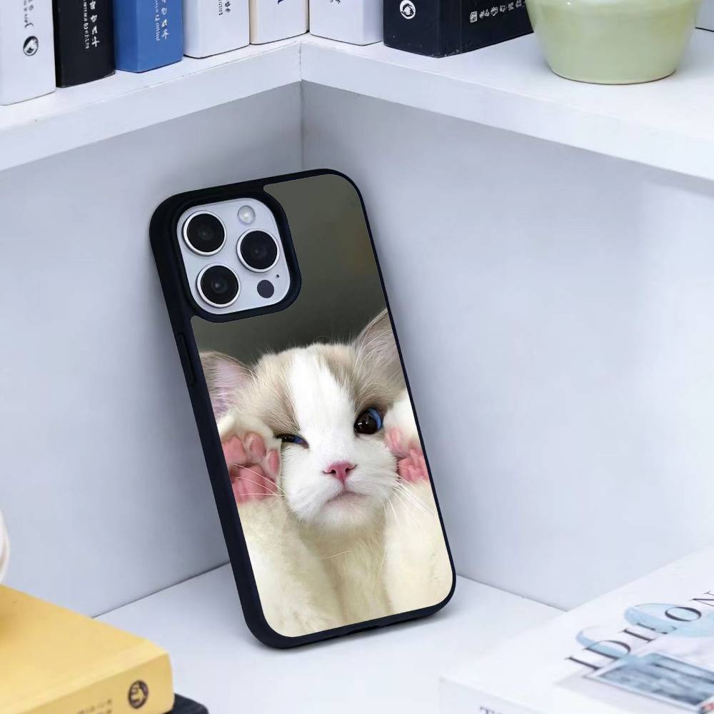 Забавный Милый Кот Чехол Для Телефона Для iPhone 14,16,15,13,17,12,Plus,Pro,Max Магнитный Для Magsafe Матовый Чехол