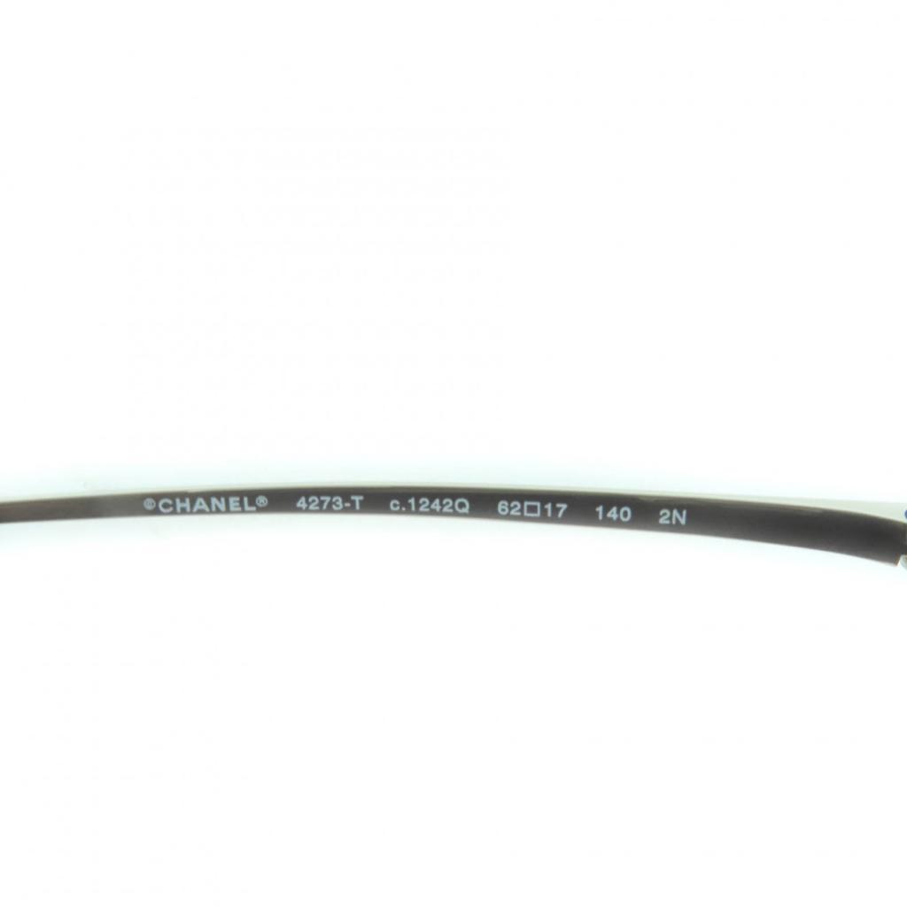 Excellent CHANEL sunglasses COCO Mark Cat's Eye Silver titanium Women 4273-T Used