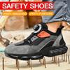 Men's and Women's Anti-shatter and Anti-penetration Safety Shoes, Breathable and Lightweight Steel Toe Safety Work Shoes