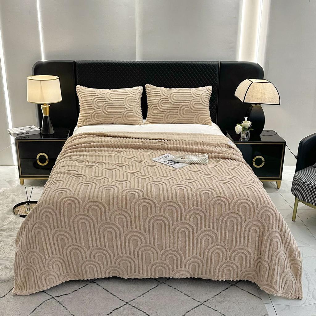 Light Luxury High-end Single-layer Crimped Tafu Fleece Blanket Nap Blanket Can Be Stored Comfortable and Soft Sofa Cover Blanket