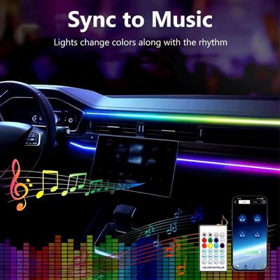 Автомобильное освещение LED Интерьер RGB Музыкальная атмосферная лампа USB APP Управление Дистанционное автомобильное освещение Автоматическая атмосферная лампа