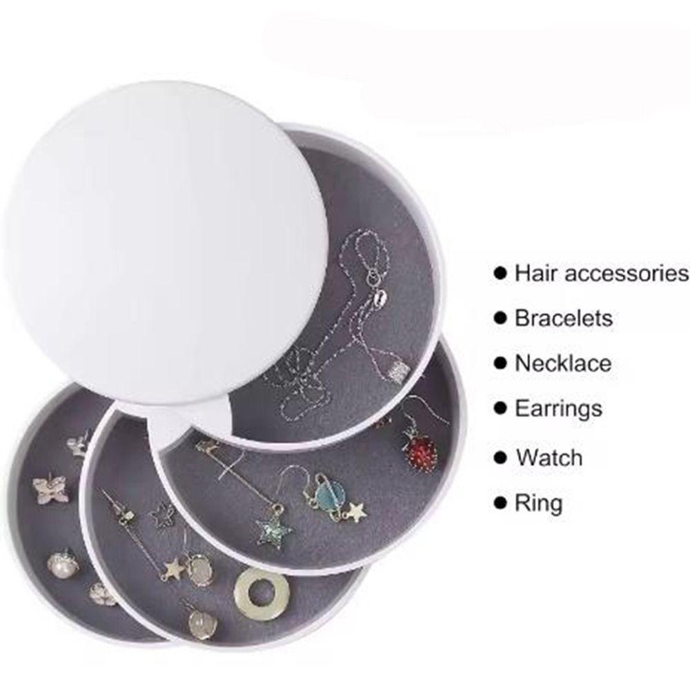 Пылезащитный вращающийся органайзер для украшений с бархатной подкладкой, футляр для ожерелий, коробка для макияжа, подарок на день рождения