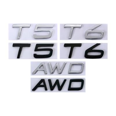 3D Металлический Логотип T5 Значок T6 Буквы AWD Значок на Багажник Автомобиля Для S60 C30 850 S40 V40 V70 XC60 V50 S70 C70 V90 T5 T6 AWD Наклейка