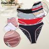 FINETOO 3Pcs Lace Hollow Out Panties Cotton Letter Print Briefs Girl Sexy Fashion Striped Solid Panty Girls' Breathable Lingerie