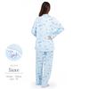 SAZAC Cinnamoroll Shirt Powder Long Sleeve and Pants MUSIC Cinnamoroll Pajamas, Stretch, Women's, Set, Loungewear, (Sax/M/SAN1788)