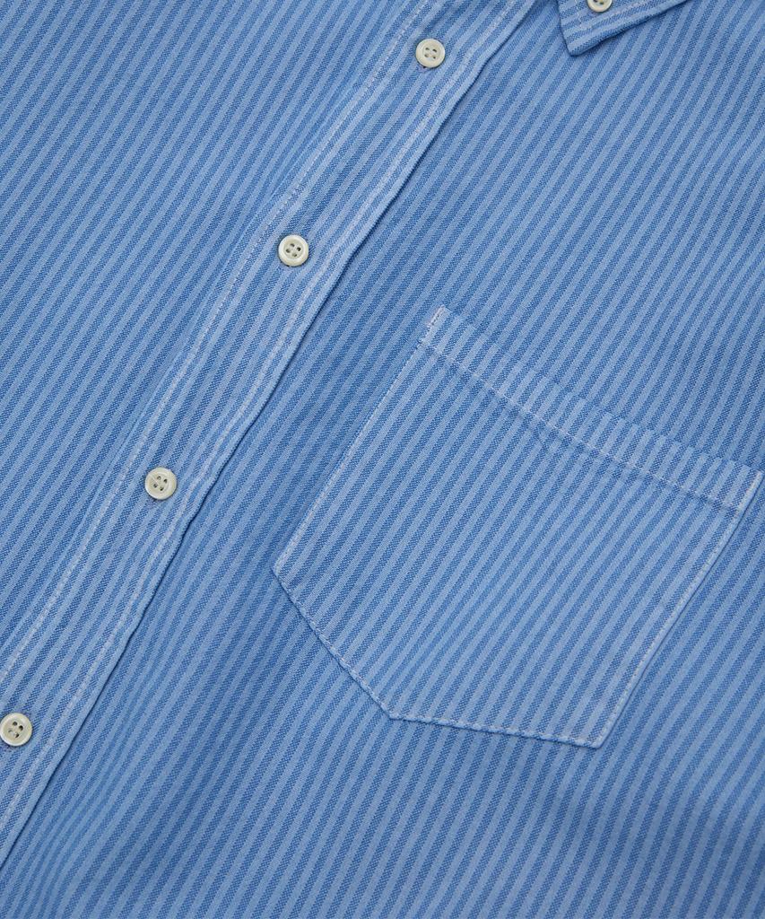 HOOVES Garments Washed Striped Shirt [Blue]