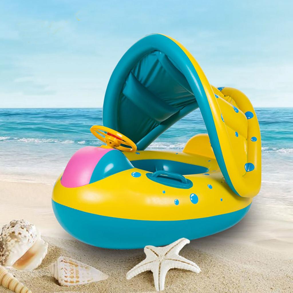 Baby Swimming Ring Children's-Boat With Roof And Handles Swimming PVC Inflatable